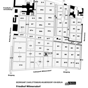 Friedhof Wilmersdorf - Lageplan